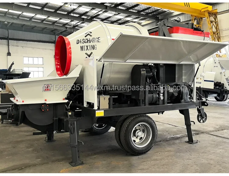 Mesin Pengaduk Beton Diesel Mobile Efisiensi Tinggi dan Tahan Lama dengan Pompa untuk Konstruksi Bangunan