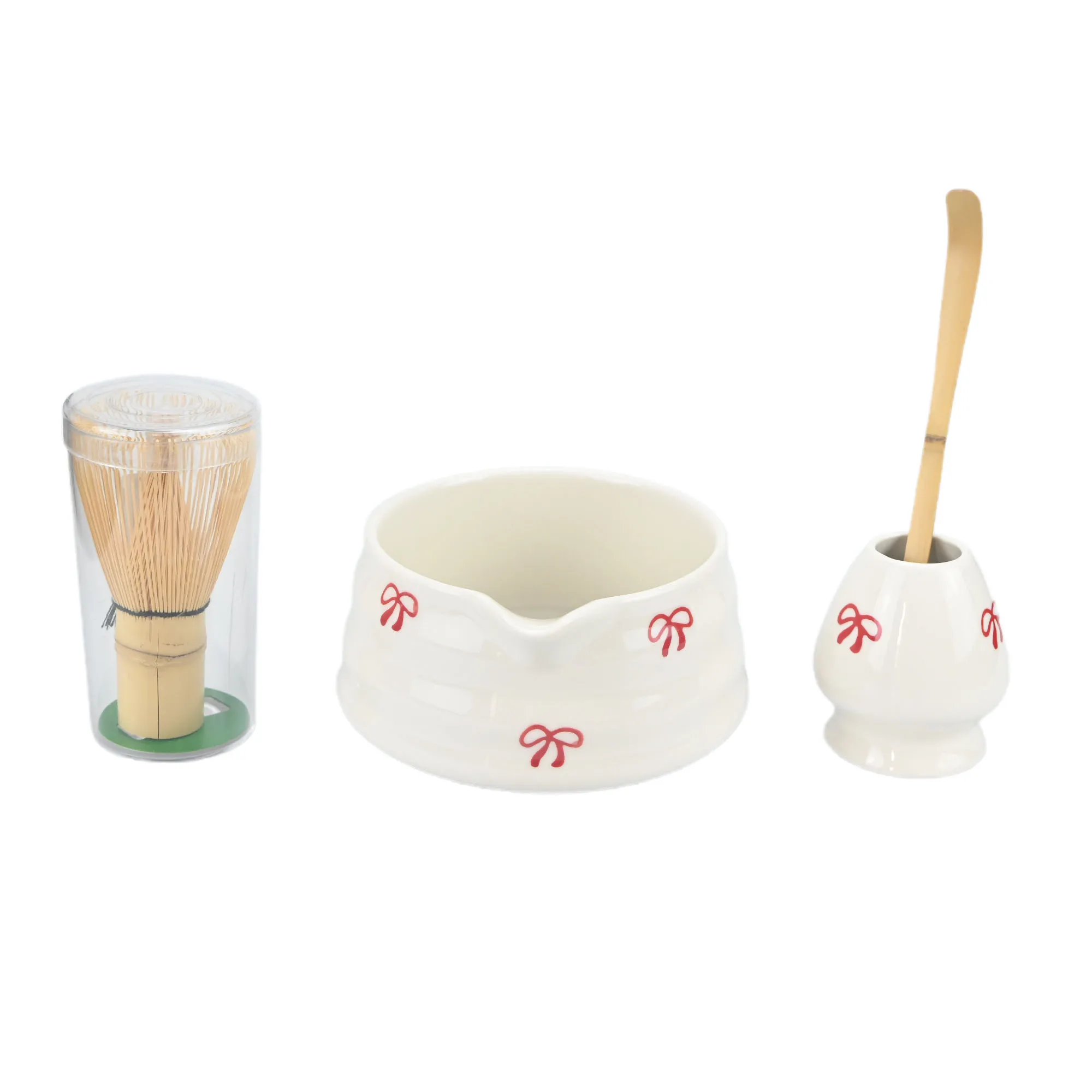 2/4/5-delige Matcha-garde-set, schattige strik Japanse theeservies inclusief garde-sets en Matcha-kom met uitloop, traditionele Japanse Matcha - afbeelding 2