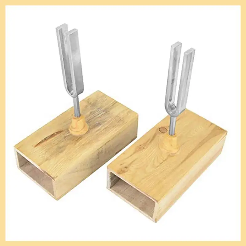 

AA90-2 Pcs Tuning Fork With Wood Resonator Box, 440HZ Virbration Experimental Instrument With 1 Pcs Tuning Fork Knocker