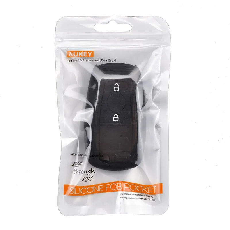 AX For Ford EcoSport 2018- Skin Holder Protector 2 Button Silicone Car Remote Key Fob Shell Cover Case