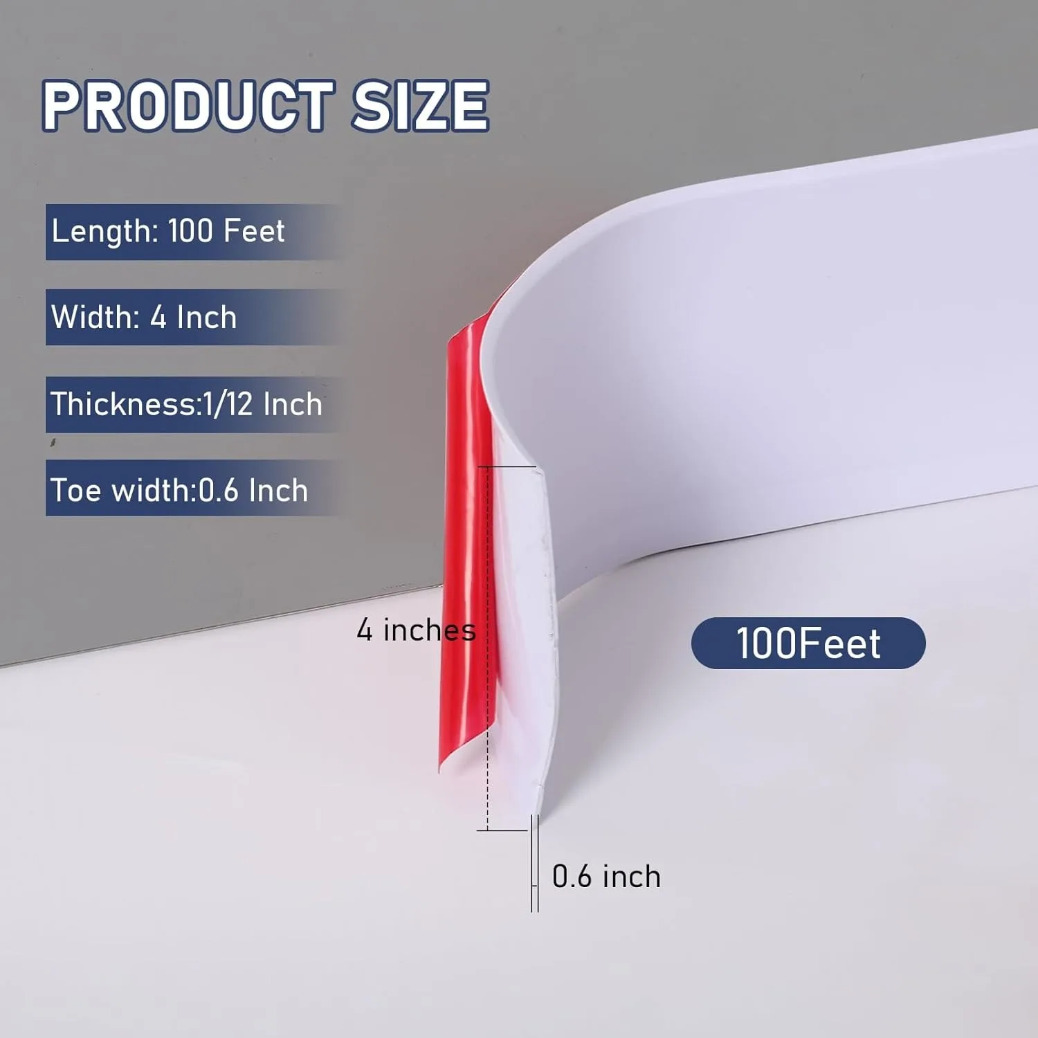 Baseboard Trim Molding Wall Base Cove Flexible Self-Adhesive Base Trim Peel and Stick Avoid Dust Rubber Base