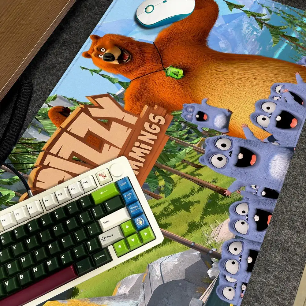 G-Grizzy L-Lemmings Niedliches Mauspad Xxl Computer Große rutschfeste Gamer-Tastatur 90 x 40 cm Art Design HD-Schreibtischunterlage