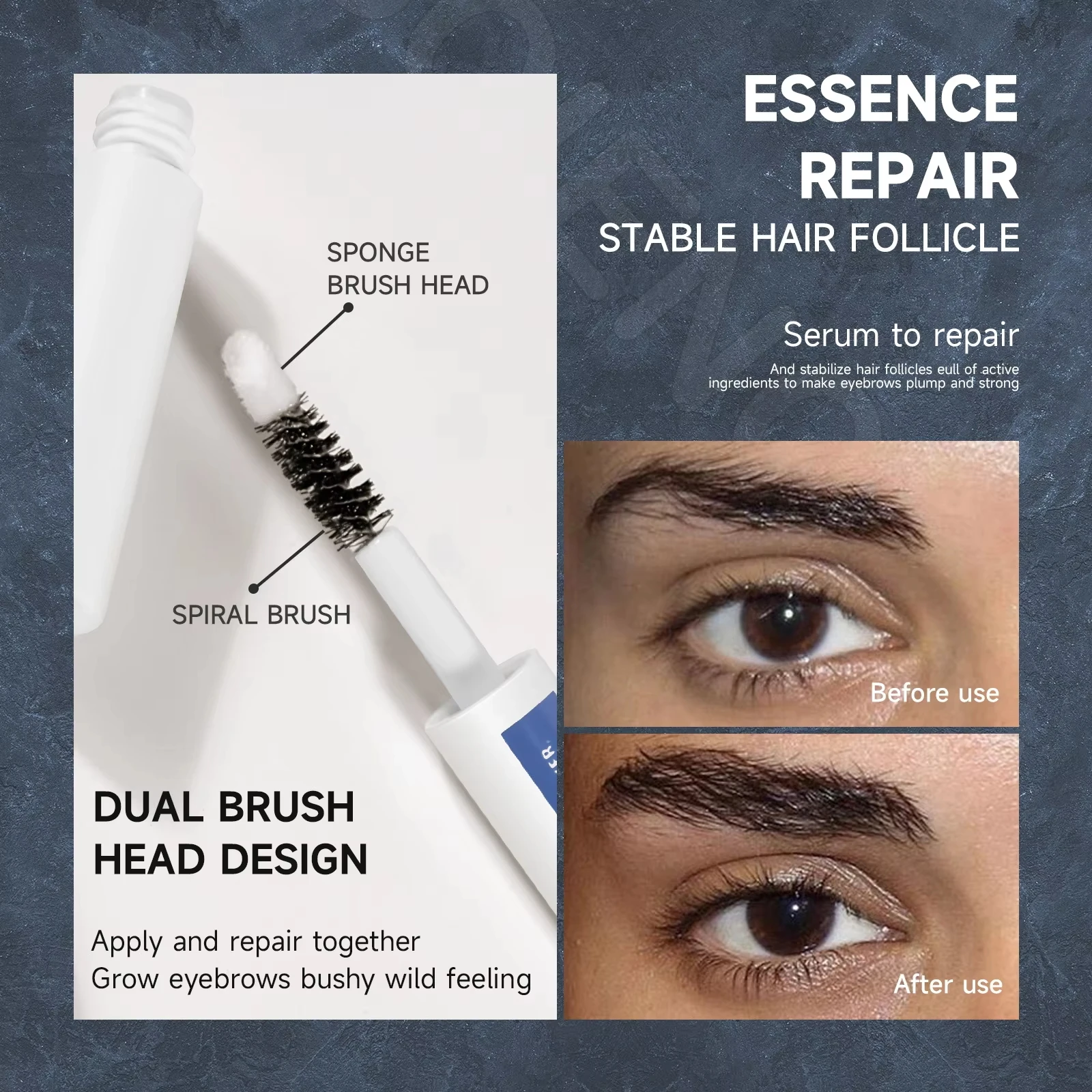 Eyebrow Growth Serum Eyelash Hair Growth Anti Hairs Loss ผลิตภัณฑ์ป้องกันหัวล้าน Fuller หนายาวแต่งหน้าคิ้ว