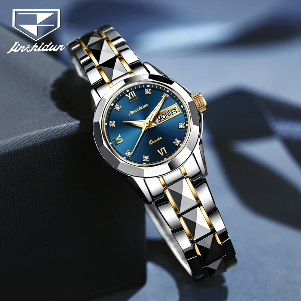 JSDUN 8813 Women Watch Elegant Mechanical Watch Tungsten Steel Waterproof Week Date Ladies Watch High Quality Luxury Original