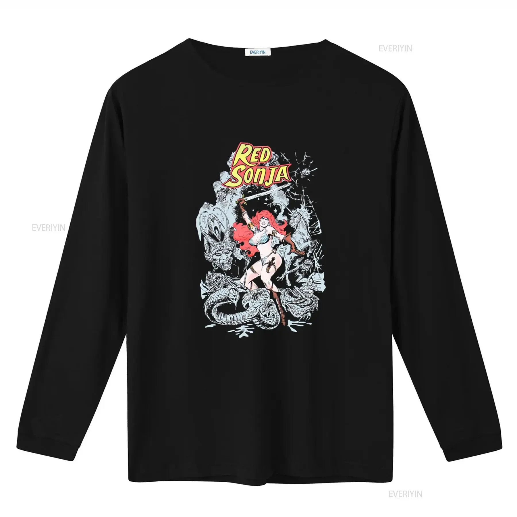 Red Sonja Girls T Shirt Color Heroine Surrounded by 2 Tone Enemies Print vintage Washed fashion Comfortable Unisex
