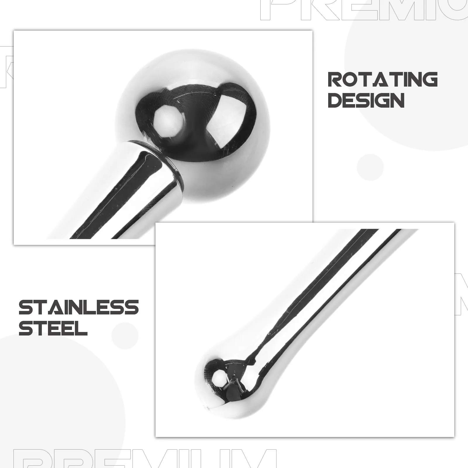 Globo Facial Rotativo de Aço Inoxidável para Massagem Facial, Ferramenta de Cuidados com a Pele que Reduz o Inchaço