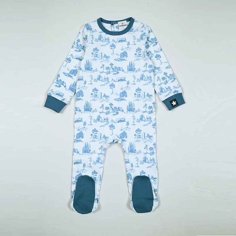 Toile Tranquility Pajamas – Boy Baby Romper