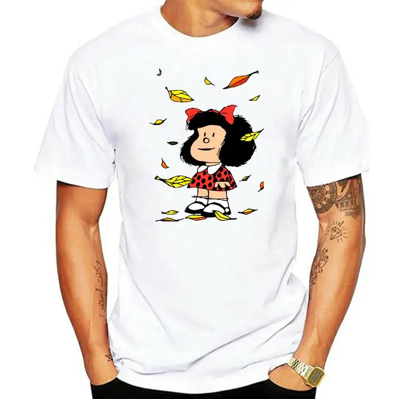 Mafalda autumn leaves Quino Comic argentino T shirt cartoon politics girl girl book susanita felipe manolo guille