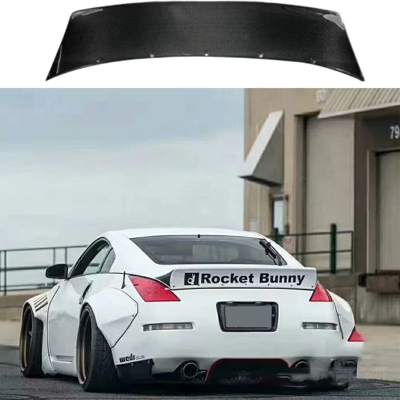 For 2003-2008 Nissan 350Z Fairlady Z34 | Rocket Bunny Style Duckbill Rear Trunk Lid Wing Spoiler (ABS Plastic - Matte Black)