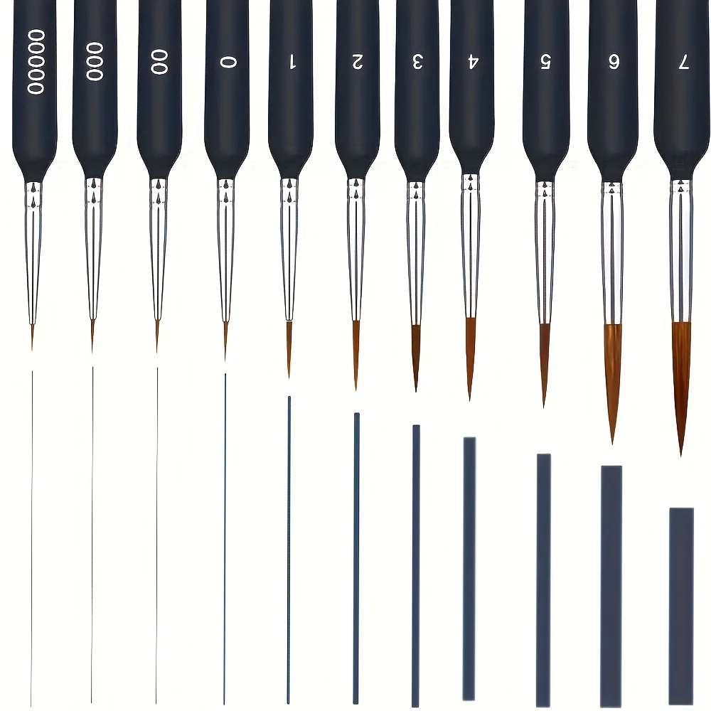 11/22pcs Professional Fine Line Drawing Brush Se - Recommended by Professionals, Suitable for Watercolor Painting, Pottery, Oil