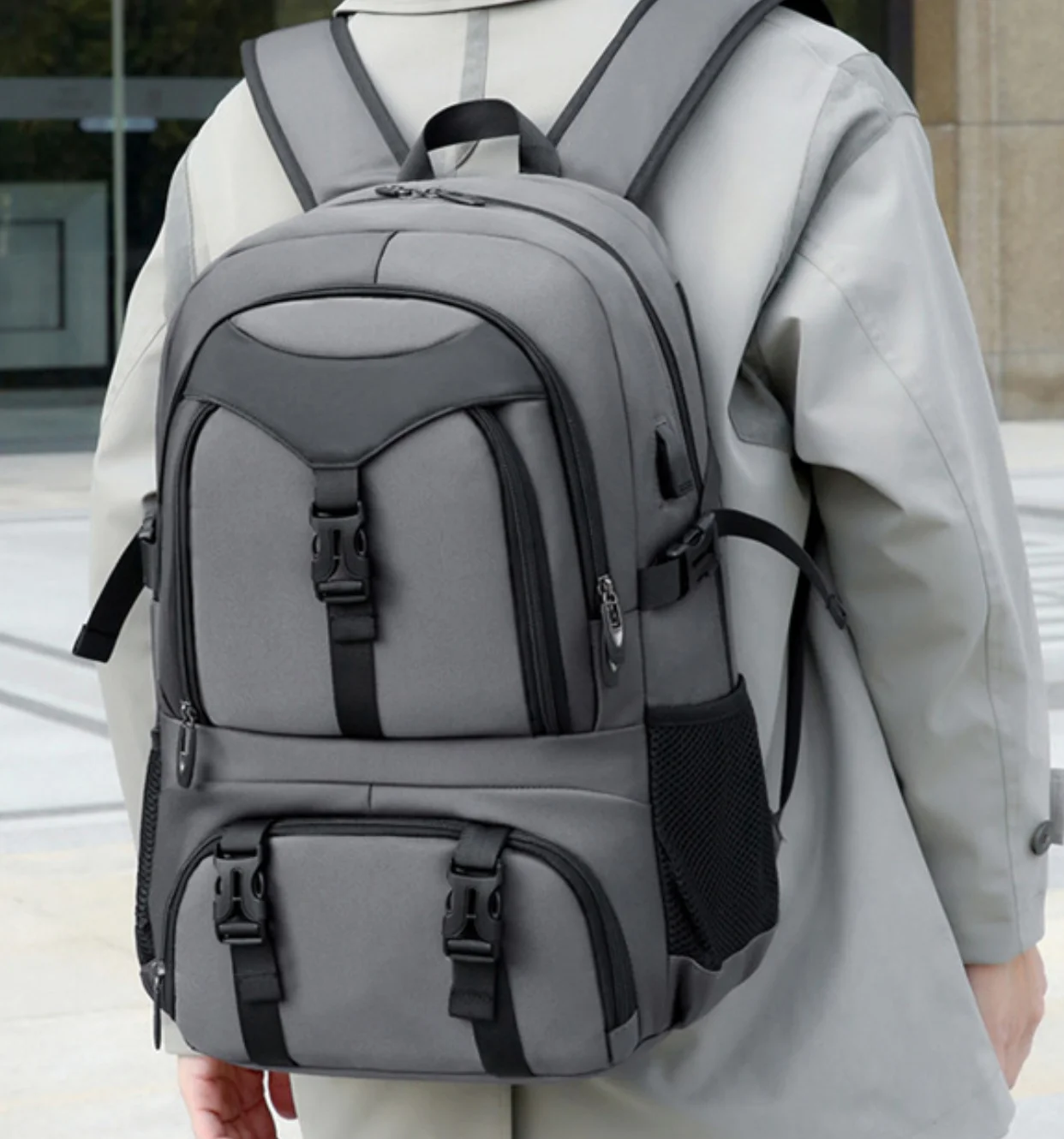

2026 New Expandable Laptop Backpack for Men Women Business Travel Commuter Waterproof Large Capacity Oxford Rucksack