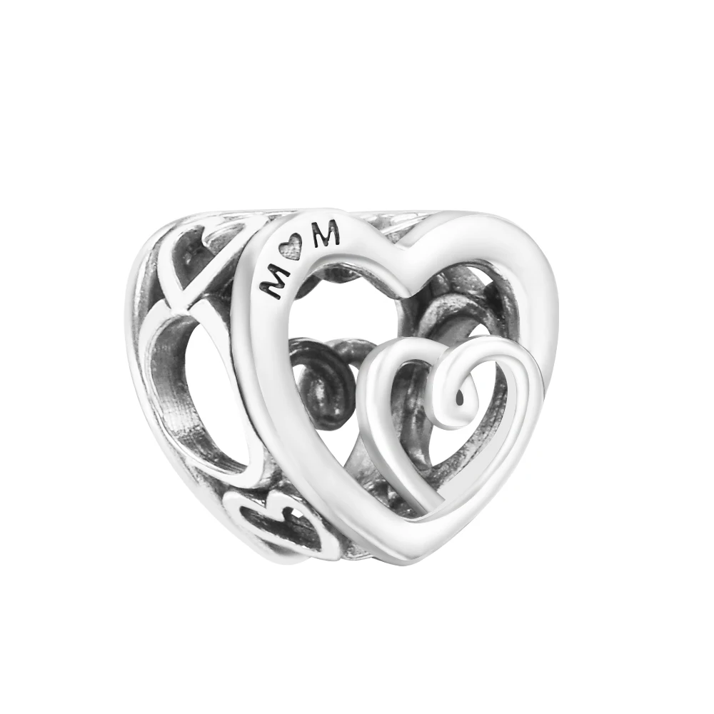 

2022 Mother's Day Entwined Infinite Hearts Charm 925 Silver Jewelry Fits Original Bracelets For Woman Beads For Jewelry Making