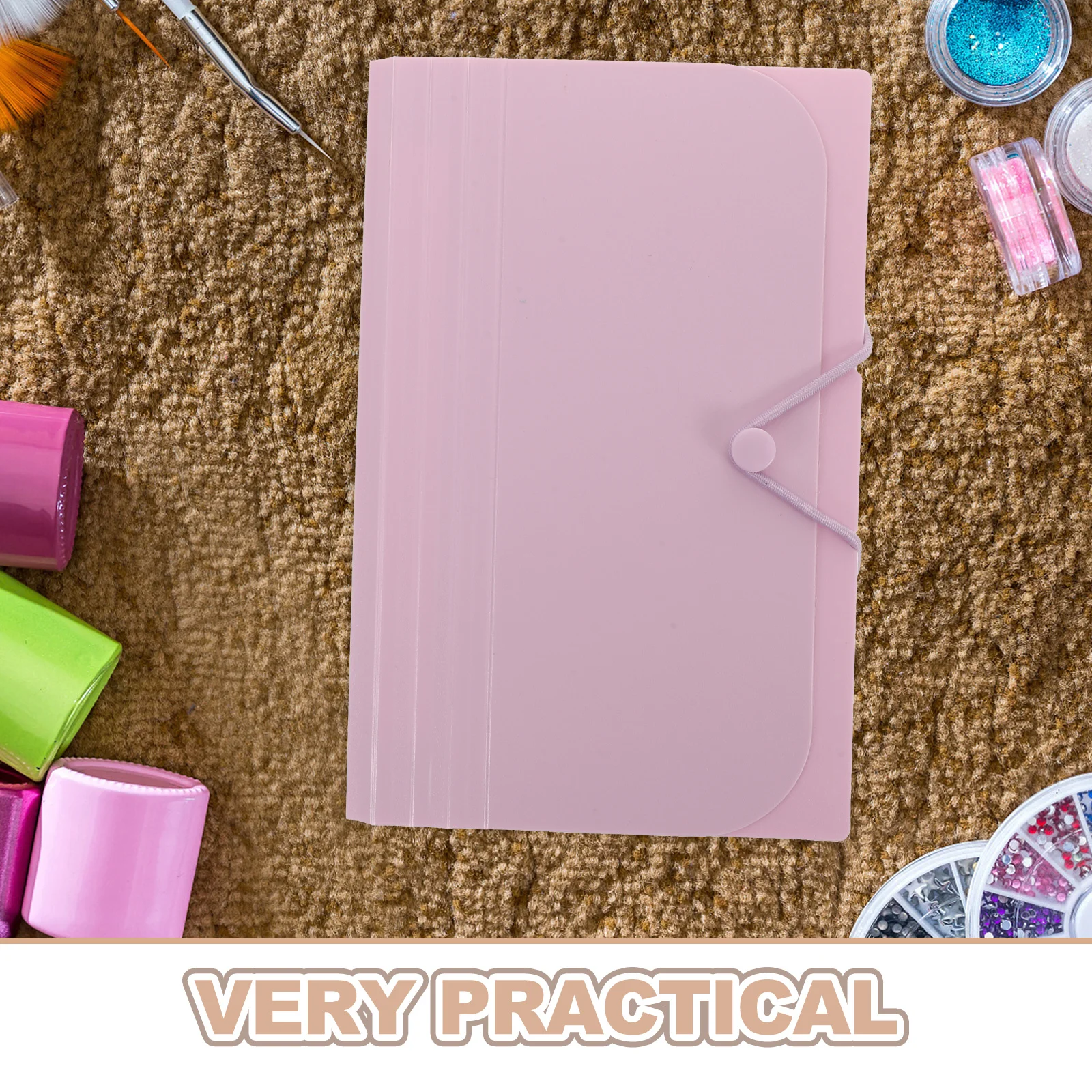 منظم لوحات ختم الأظافر، ألبوم جمع لوحة الأظافر القابل للطي مع أوراق شفافة لعرض تخزين الاستنسل والفن #2