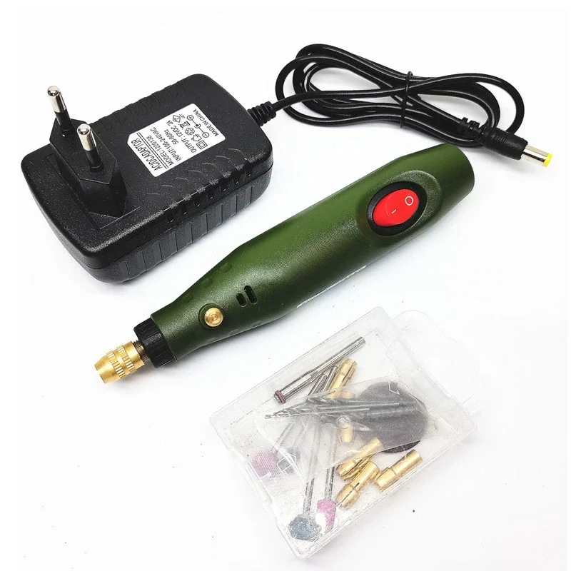 P500-8 Mini Electric Grinding Engraving Pen DIY Jade Polishing Drill 12V Miniature Armor Grinding Rotary Grinder 18000R.P.M