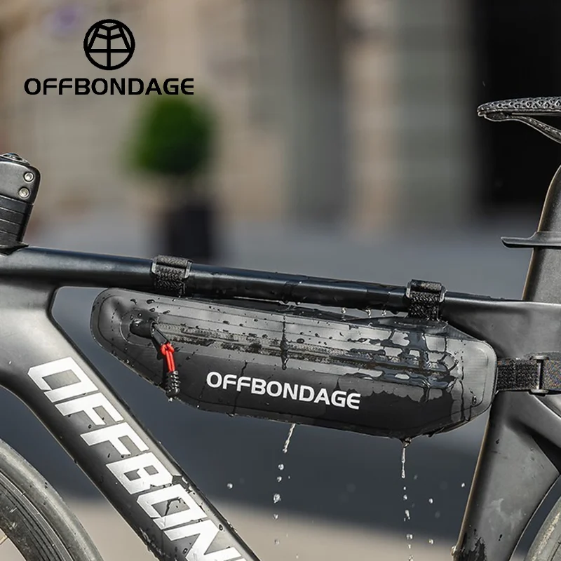

Велосипедная сумка OFFBONDAGE, нейлоновая, сверхлегкая, водонепроницаемая, треугольная, на раму велосипеда, большая вместимость, с двойными молниями, сумка на раму, велозапчасти