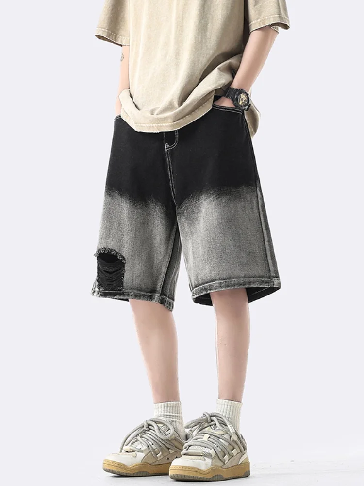 

Slim Fit Jeans orts Men's Summer Thin Faion Brand Comfortable Casual Versatile Five-Point Pants mid Waist Straight Leg