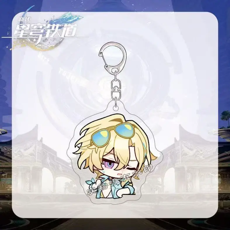 New Honkai: Star Rail Keychain Aventurine Waveflair Cartoon Anime Pendant Keyring Bag Charm Game Friend Gift Jewelry