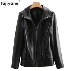 Tajiyane Women Genuine Leather Turn Down Collar Jacket 23 Autumn New 100% Real Sheepskin Jaqueta De Couro Feminina Fashion Wear