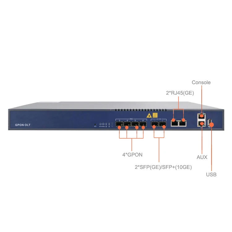 Vsol 4 pon olt Gpon 4 Port Puerto v1600g0- b 2x 10G uplink Sfp c++ FTTH fiber optical equipment Gpon Olt