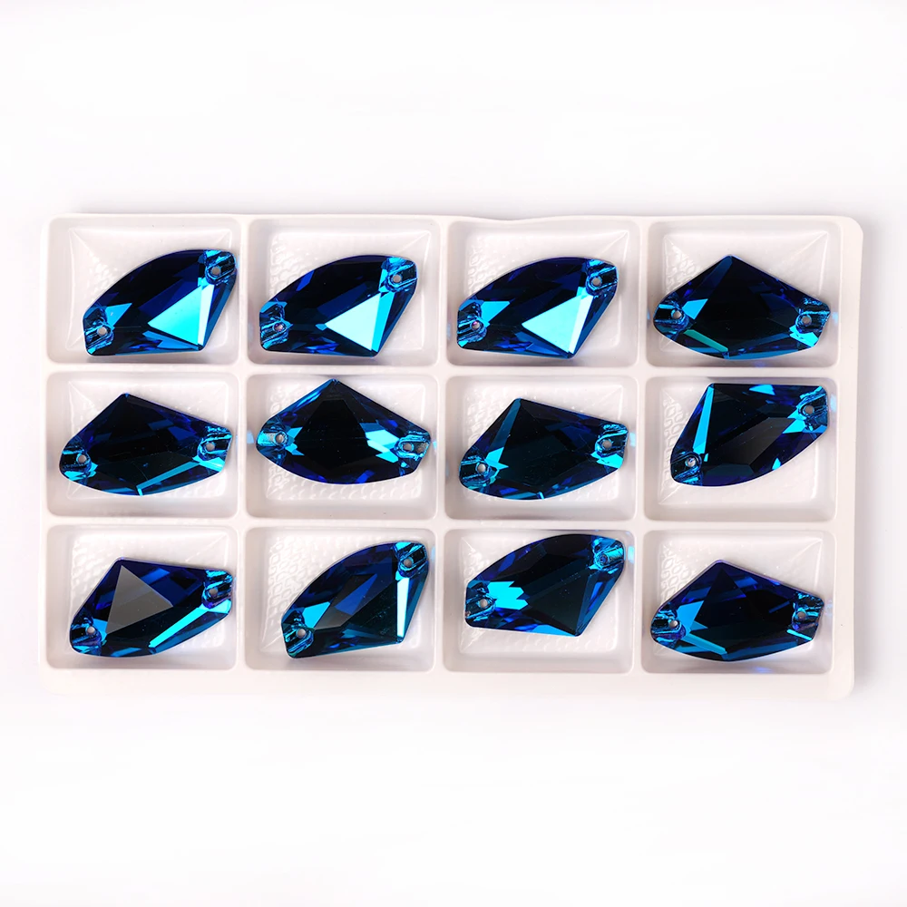 YANRUO 3256 Galactic Blue Zircon Flat Back Sew On Rhinestones Sewn Glass Crystal Needlework Stones For Leoatrd Clothes