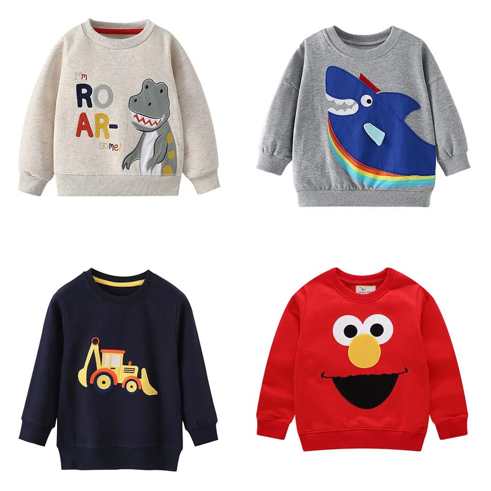 Jumping Meters 2-7T Baby Sweatshirts Hot Selling Boys Girls Toddler Sport Tops Fashion Clothes Boys Girls Clothing Hooded Shirts