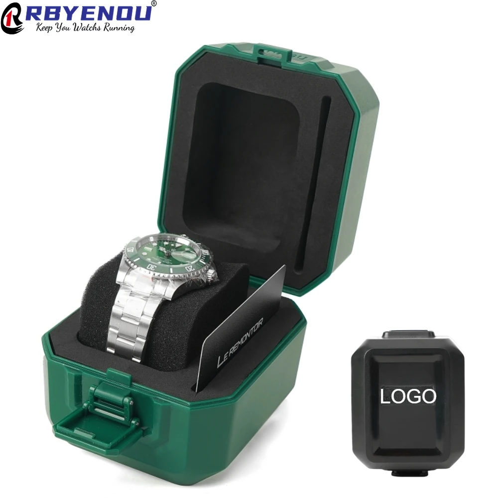 Business Transportation Watch Storage Box ABS Material Safety Buckle Watch Case Box with Card Slot Customized Logo Organize Boxs