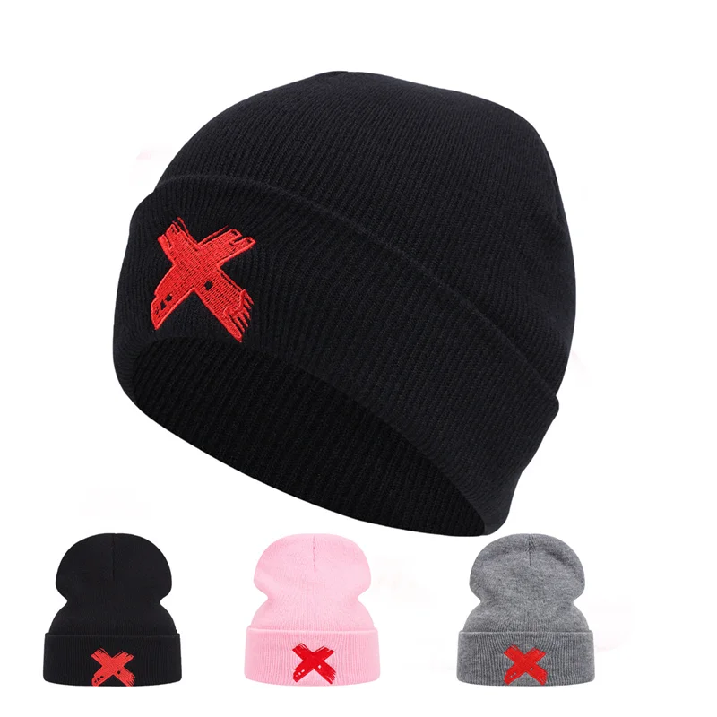 

Luxury X Embroidery Beanies Skullies Winter Warm Knitted Outdoor Leisure Bonnets Hat Beanies for Women Men Ski Mask Balaclava