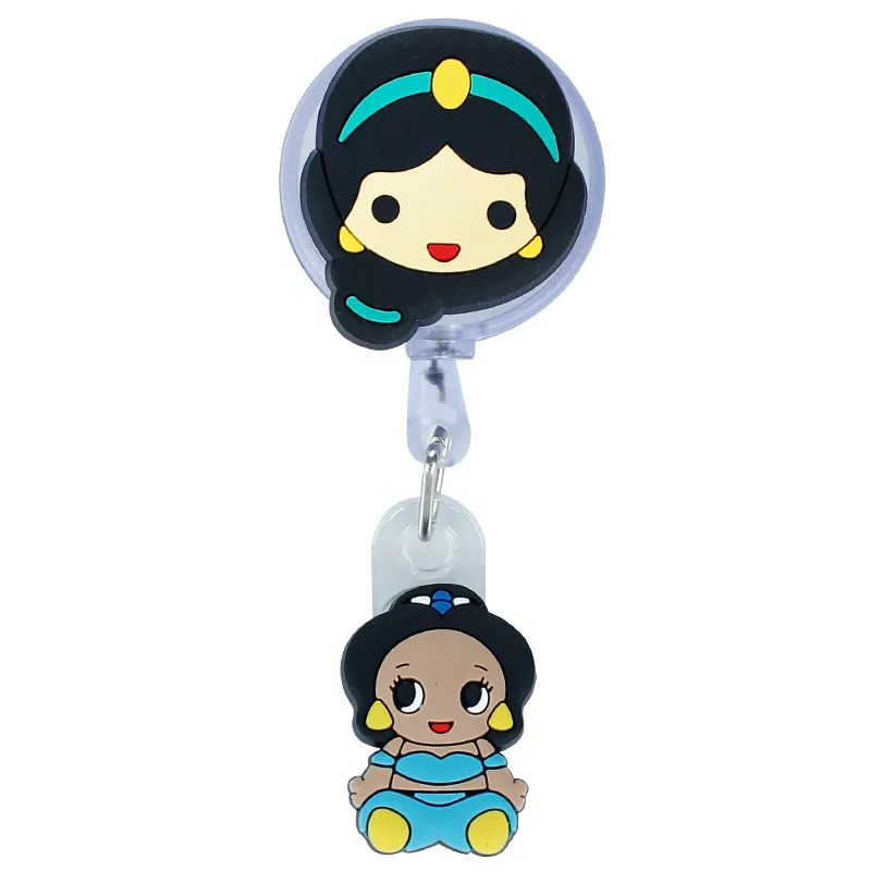 Cute Cartoon Princess For ID Card Holder Scalable Toggle Clip Employee Card Doctor Nurse Chest Card Student Bus Card Holder