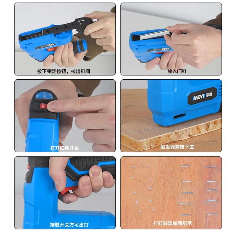 Electric Straight Nail Code Nail Gun for Woodworking Small Portable for Home Use Wireless Lightweight Long Endurance High Power