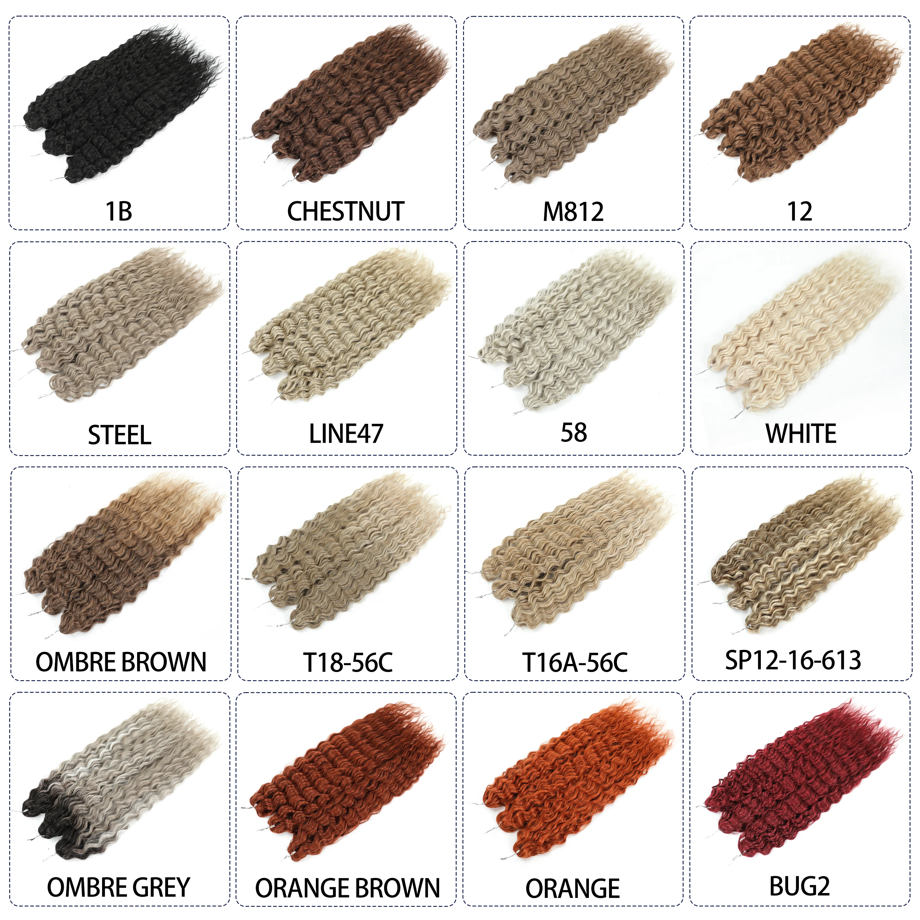 

22Inch Deep Wave Twist Crochet Hair 3Ps/Pack 300g Natural Synthetic Braid Hair Afro Curls Ombre Braiding Hair Extensions