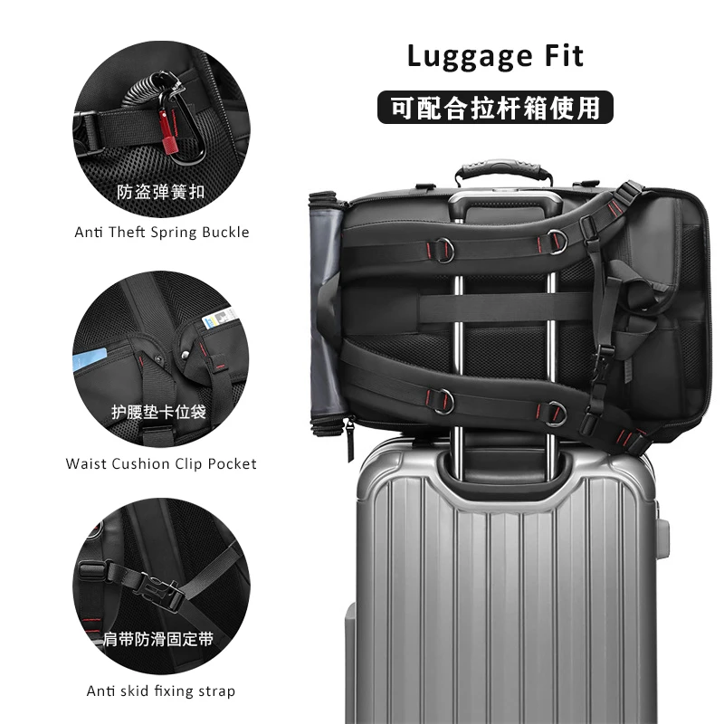 Imagem -06 - Mochila de Grande Capacidade para Homens Bolsa Anti Roubo para Laptop Bolsa de Montanhismo Viagem Negócios Bolsa de 17