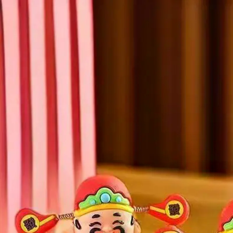 1/2Pcs Adorable Chinese  of Wealth Bobblehead Shaking Head Ornament for Car Interior Home Desktop Decor