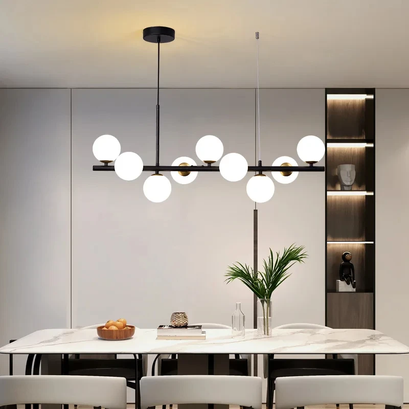 Modern Glass Ball Ceiling Chandelier for Table Dining Living Room Kitchen Island Pendant Lamp Home Decor Indoor Lighting Fixture