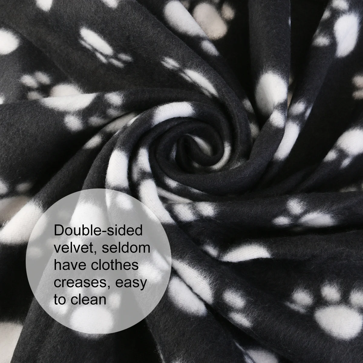 

Double Sided Fleece Blanket 100X70Cm Black For Pet Dog Cat Bed Mat Car Seat Protector Warm Bedding Cushion