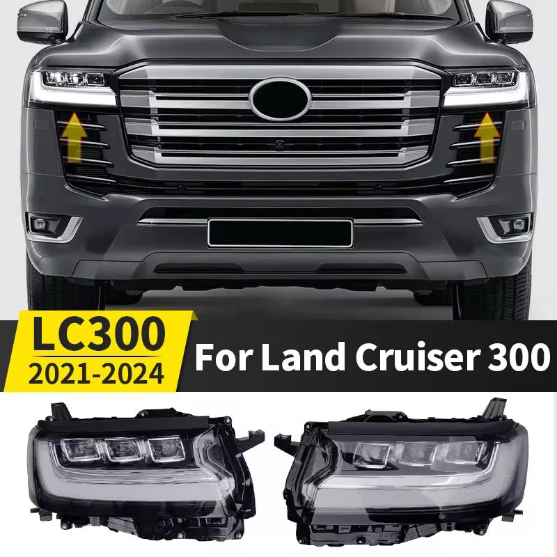 

Передняя фара, задняя фара в сборе для Toyota Land Cruiser 300 Lc300 2022, модифицированные аксессуары, обновленные запасные части