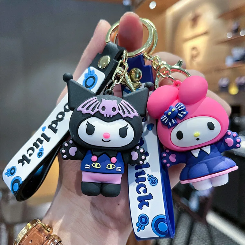 Anime Kawaii Sanrio Hello Kitty Keychain Pendant Holder Key Chain Car Keyring Mobile Hanging Jewelry Kids Toys Gifts Wholesale