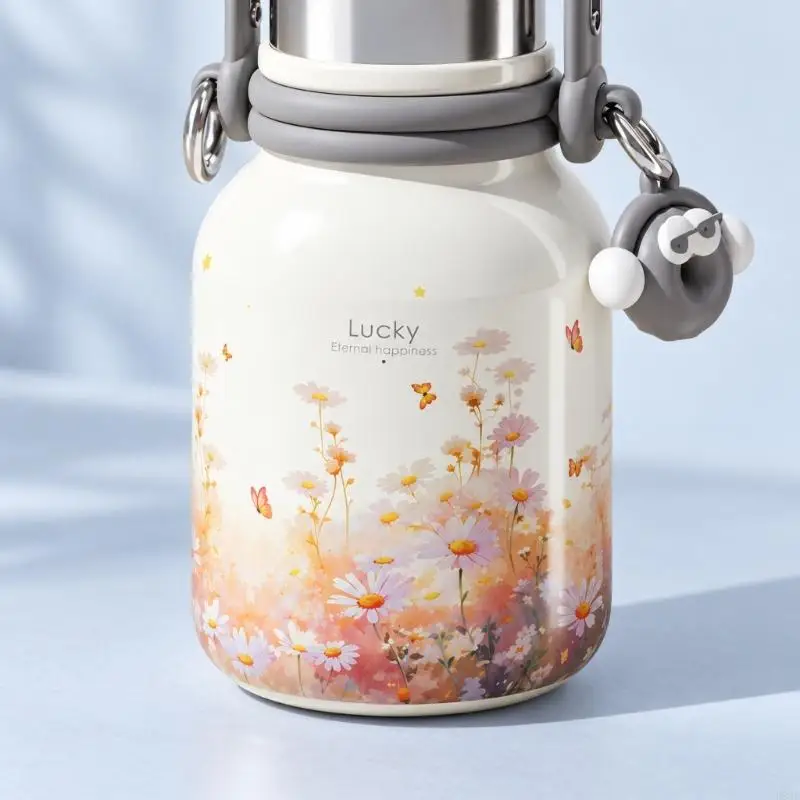 Metal Insulated Water Bottle with Handle,6-12 Hour Hot and Cold Beverage Retention for Commuting and Office Use B03E