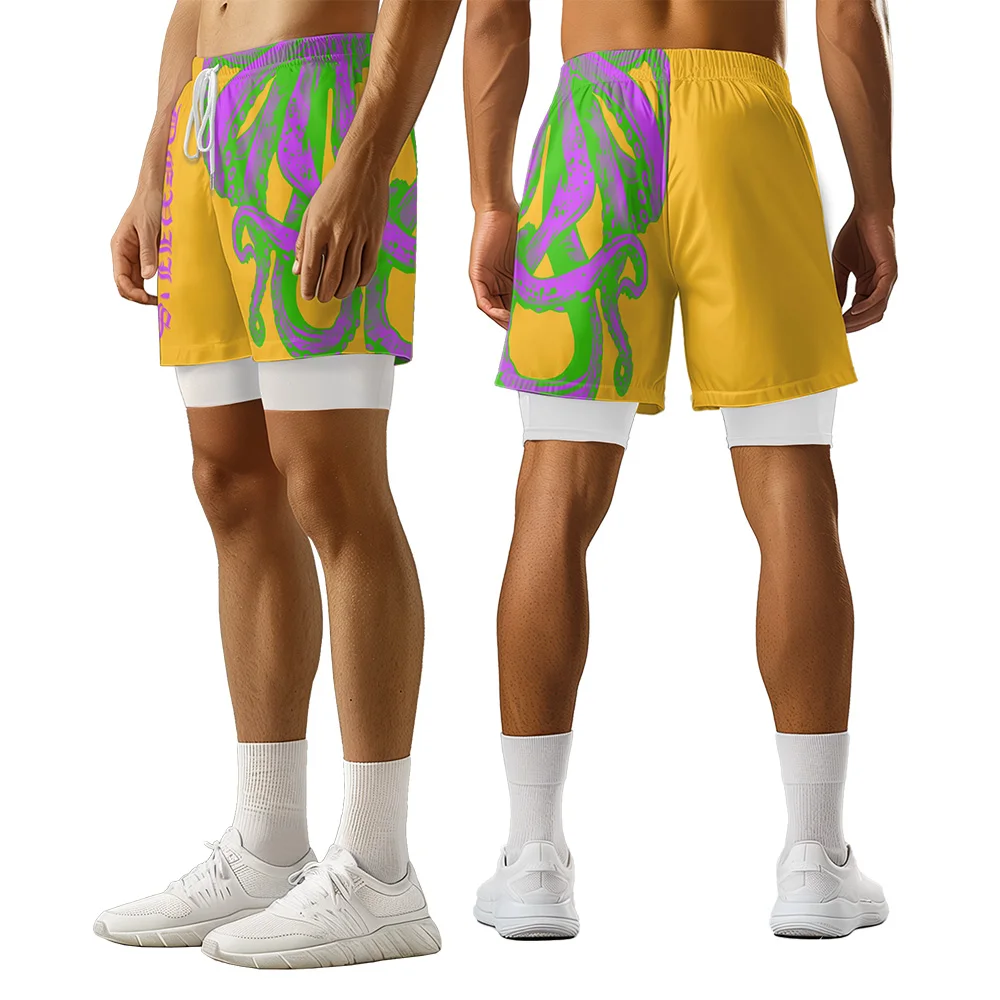 2024 New original design Summer Octopus Tentacle 3D advanced print casual trend sports High Street skating camo shorts