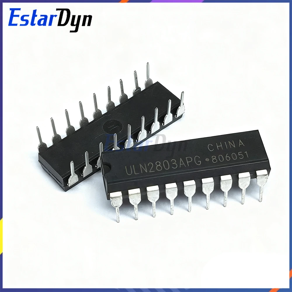 10pcs ULN2803APG DIP18 Original IC, Darlington Transistor Array Driver, 50V 500mA for Stepper Motor Relay PLC