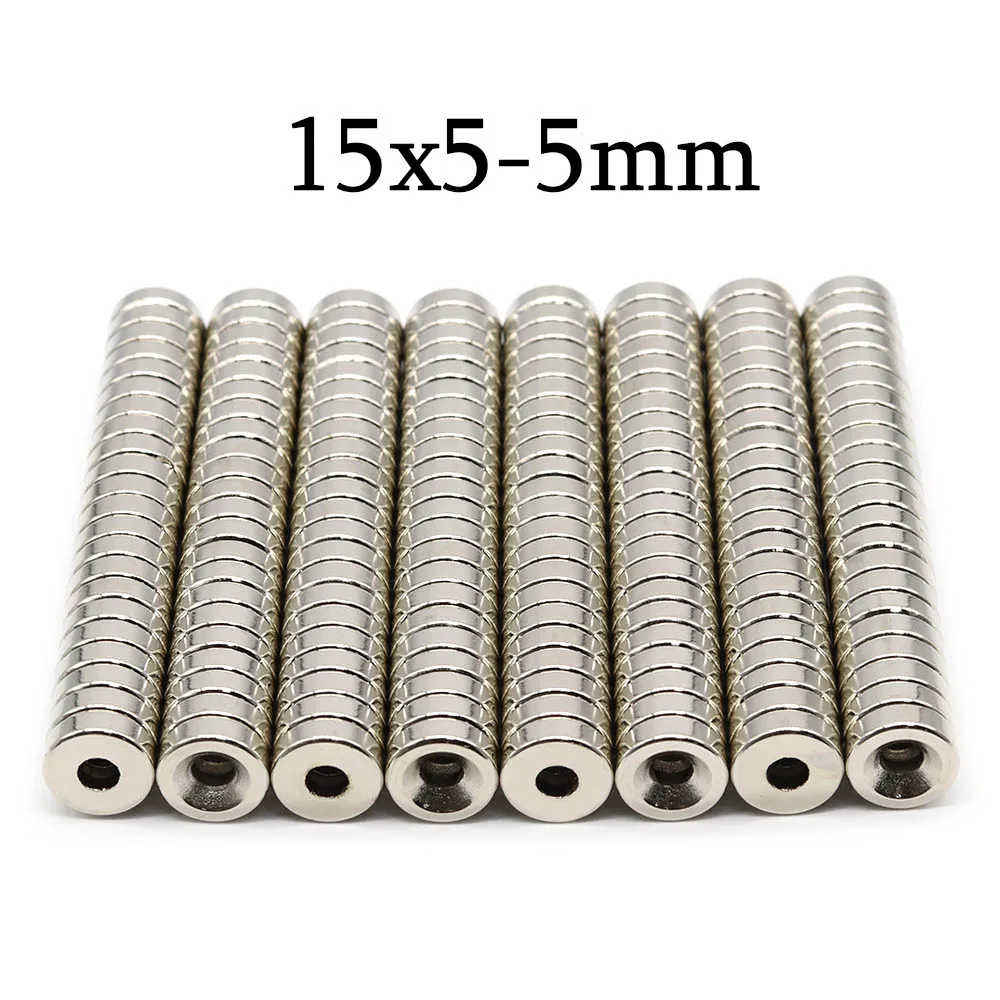 

15x5-5mm Super Strong Round With Holes Neodymium Magnet Powerful Magnets N35 small Permanent Magnetic NdfeB Refrigerator Magnet