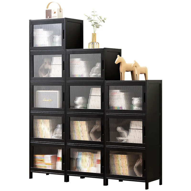 

Bookcase Modern Simple Dust-proof Grid Cabinet Combination Standing Cabinet Narrow Cabinet Locker Floor Solid Wood Shelf