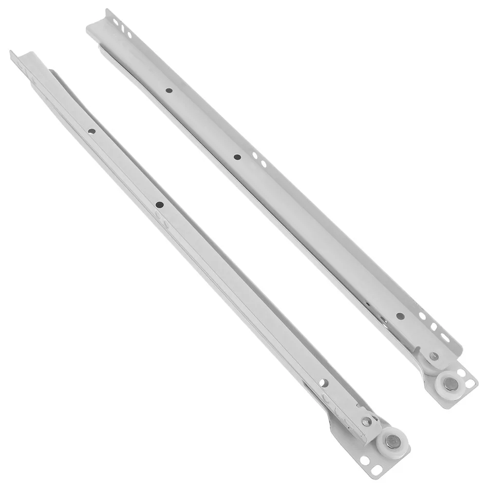 

2pcs Two Way Slide Track Heavy Duty Drawer Rails Smooth Operating Household Replacement Sliding Dresser Tracks Dual Locking