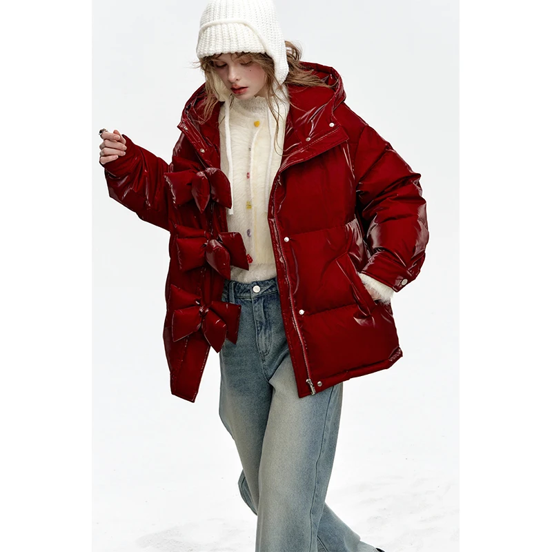 سترة ELFSACK Y2K كاجوال فضفاضة لامعة وقصيرة للنساء #3