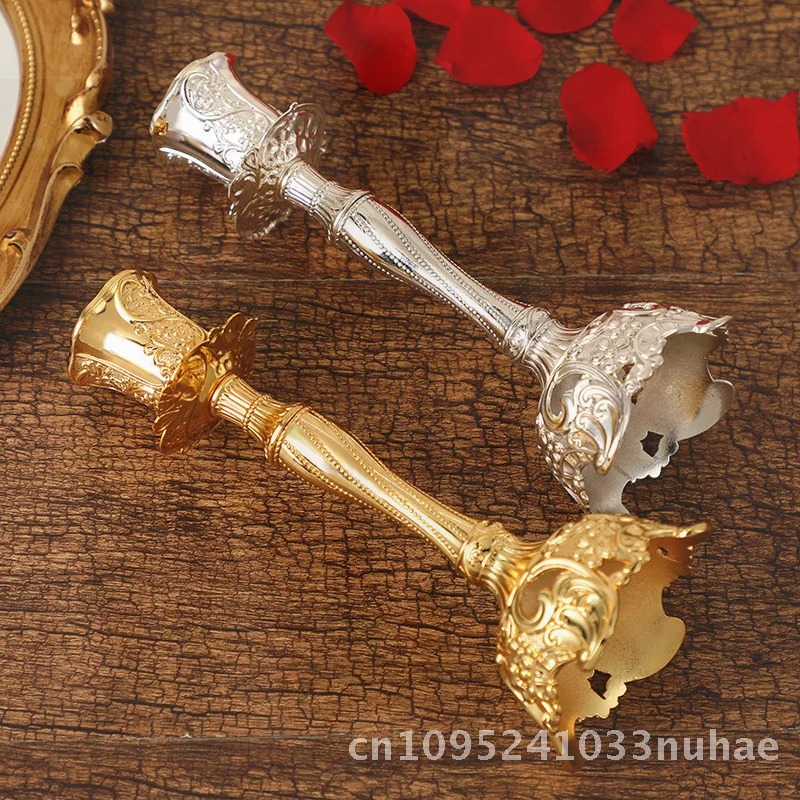 

European Style Zinc Alloy Candle Holder Classical Retro Design Exquisite Pattern Practical Lighting Decorative Craft for Home