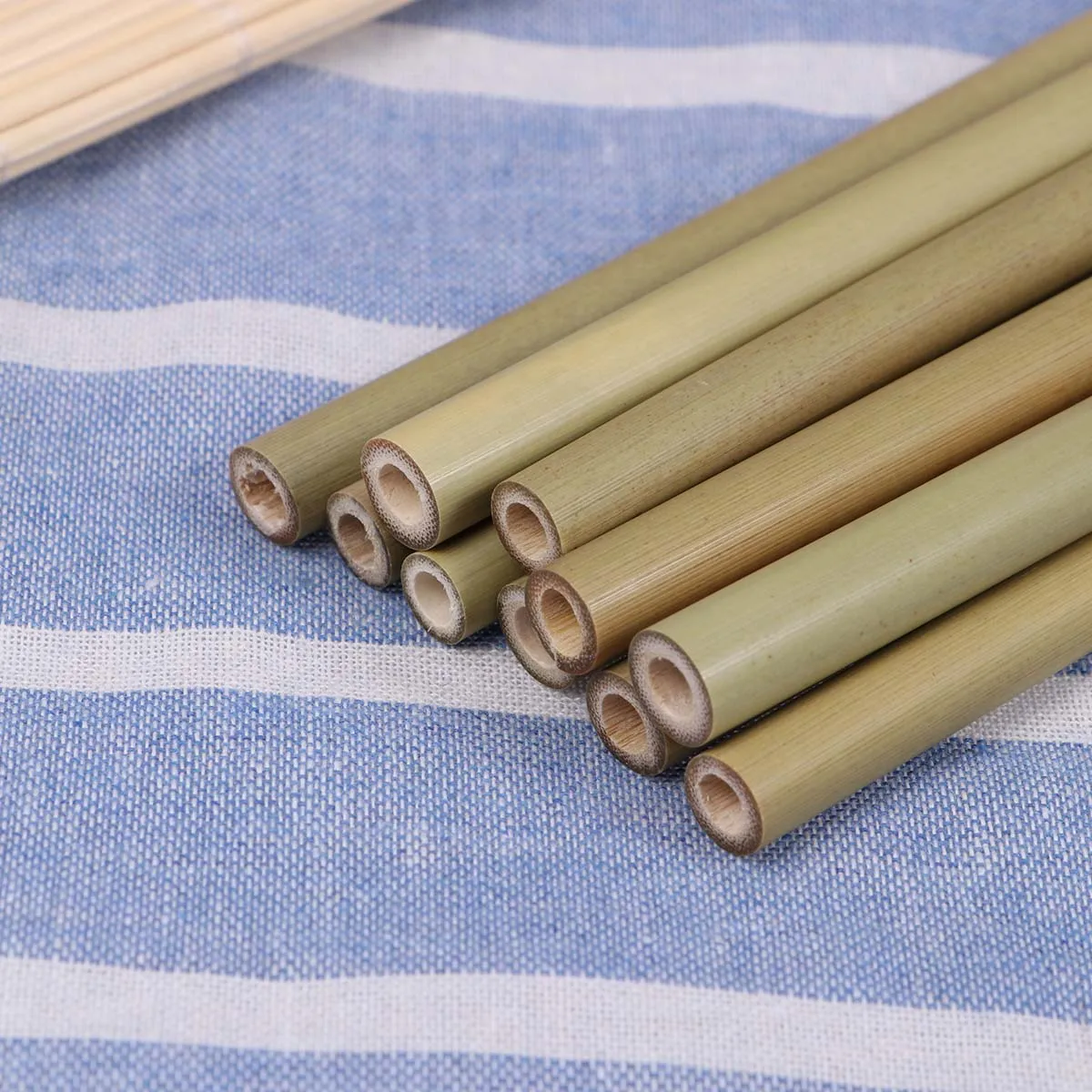

11pcs 19.5Cm Bamboo Set Reusable Biodegradable Drinking Straws For Home Bar Party Adults Use Kitchen Barware