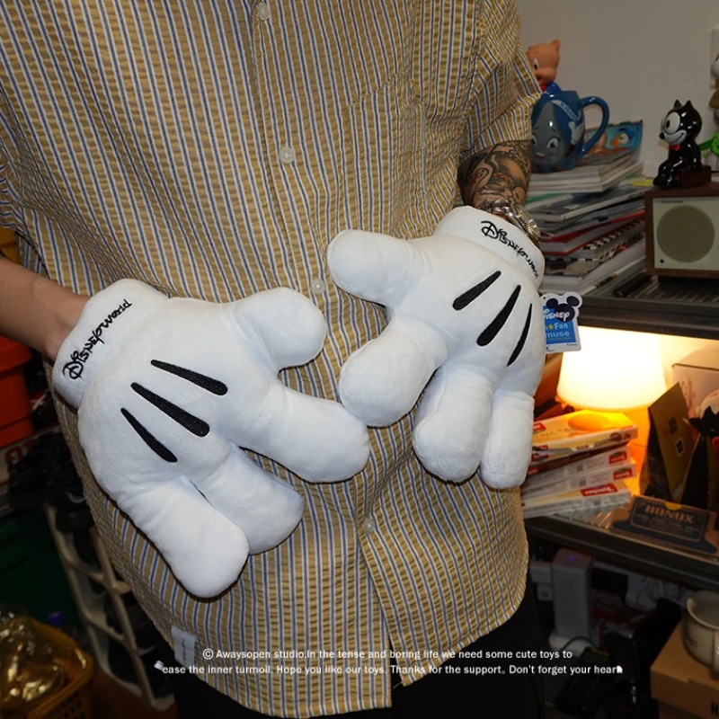 

Disney Mickey Mouse Plush Gloves Big Paw Funny Gloves Cosplay Mickey White Gloves Performance Toy Doll Accessories Toy Gift