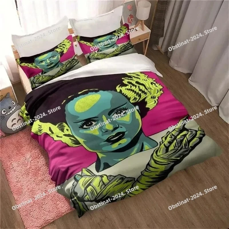 3D Print B-Bride of Frankenstein Bedding Set Printed Bed Set Duvet Cover Sheet Pillowcase Soft Quilt Cover Full Queen King Size