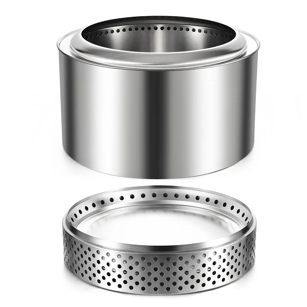 19.5 Inch Smokeless Fire Pit Outdoor Wood Burning Fire Pit Stainless Steel Firepit For Camping, Backyard, Patio, Bonfire