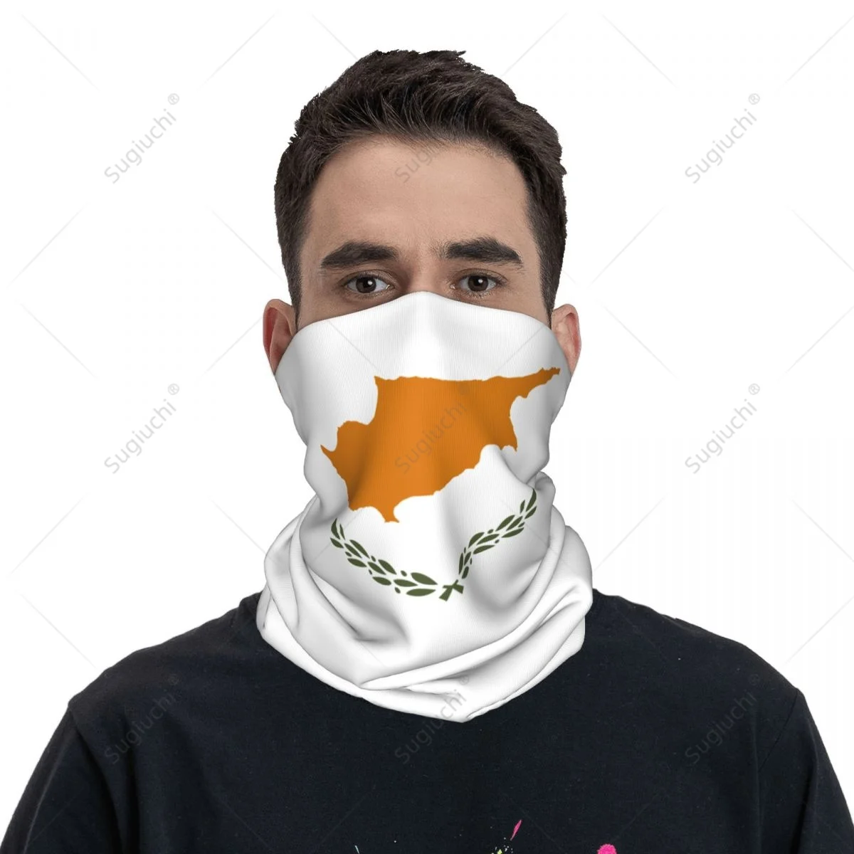 Unisex Cyprus Flag Neckerchief Scarf Neck Face Mask Scarves Neck Warmer Seamless Bandana Headwear Cycling Hiking