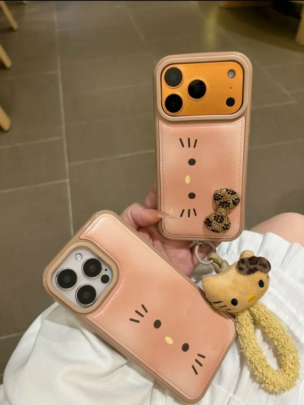 Kawaii HelloKitty شريط للرسغ لينة للصدمات جراب هاتف آيفون 17 16 15 14 زائد 13 12 برو ماكس 11 الكرتون الحبل غطاء #2